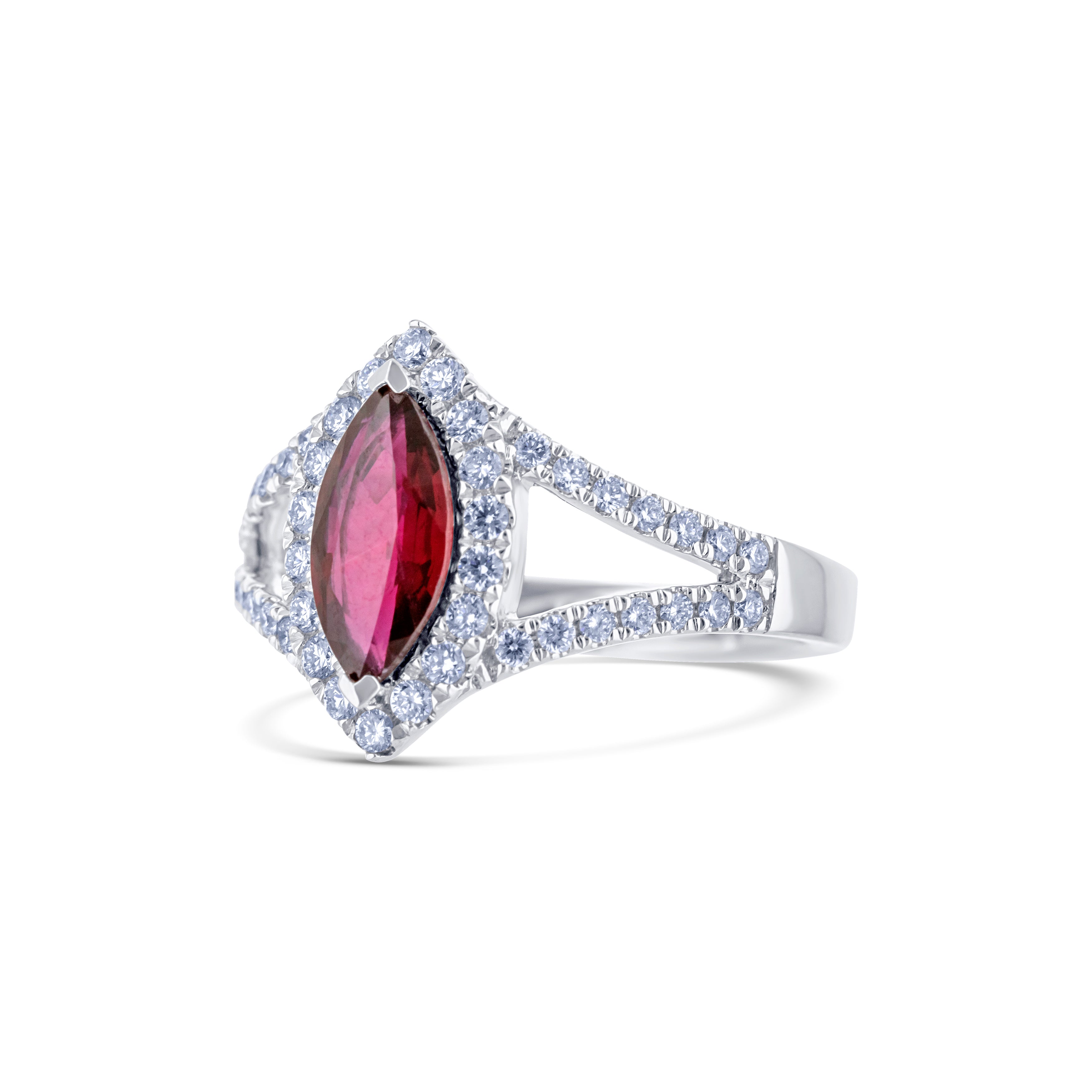 Ruby and Diamond 18K White Gold Ring