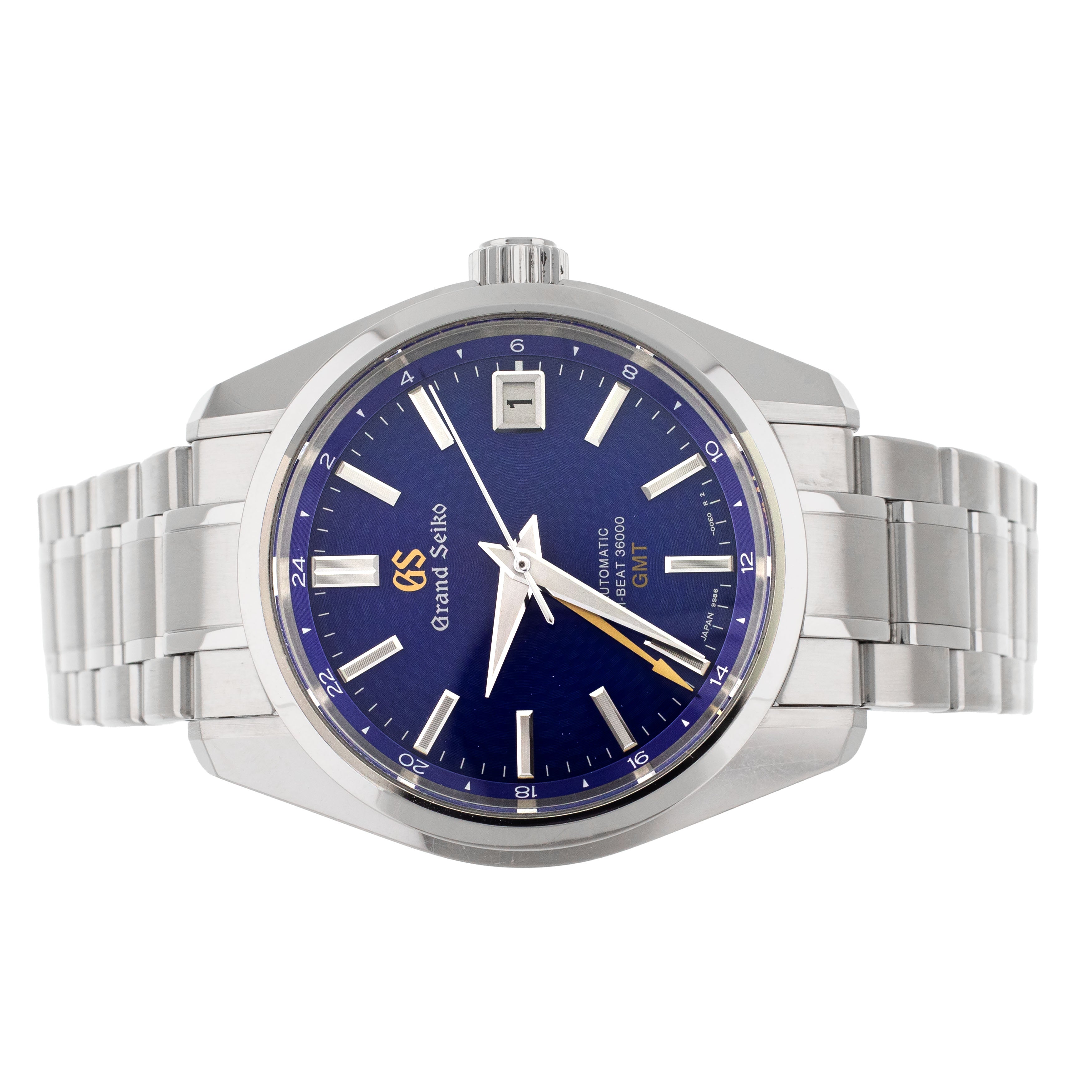 Grand Seiko Heritage Hi-Beat GMT Stainless Steel Blue Dial 40mm SBGJ261 Full Set