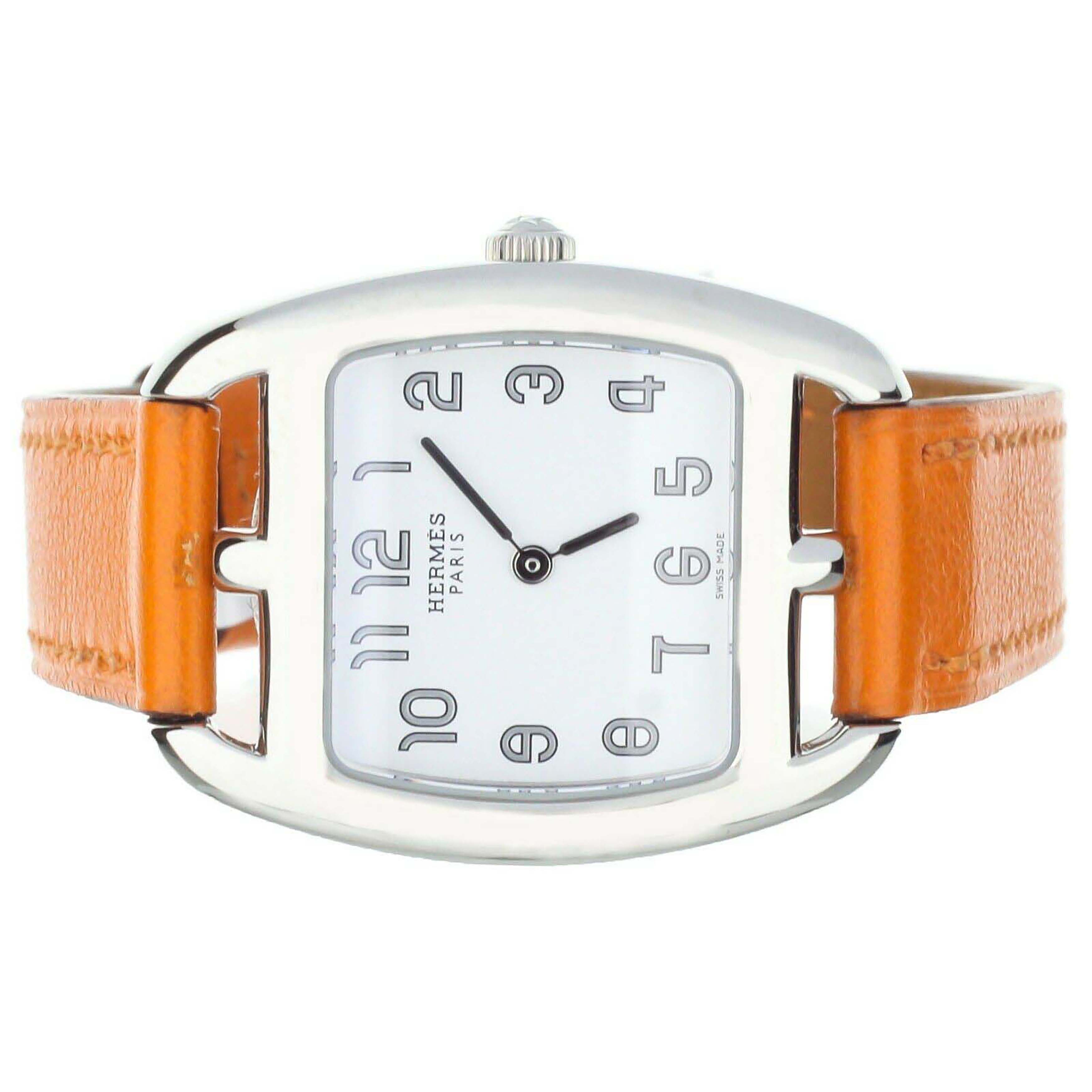 Hermes Cape Cod Tonneau White Dial Stainless Steel Quartz 40MM Ct1.210