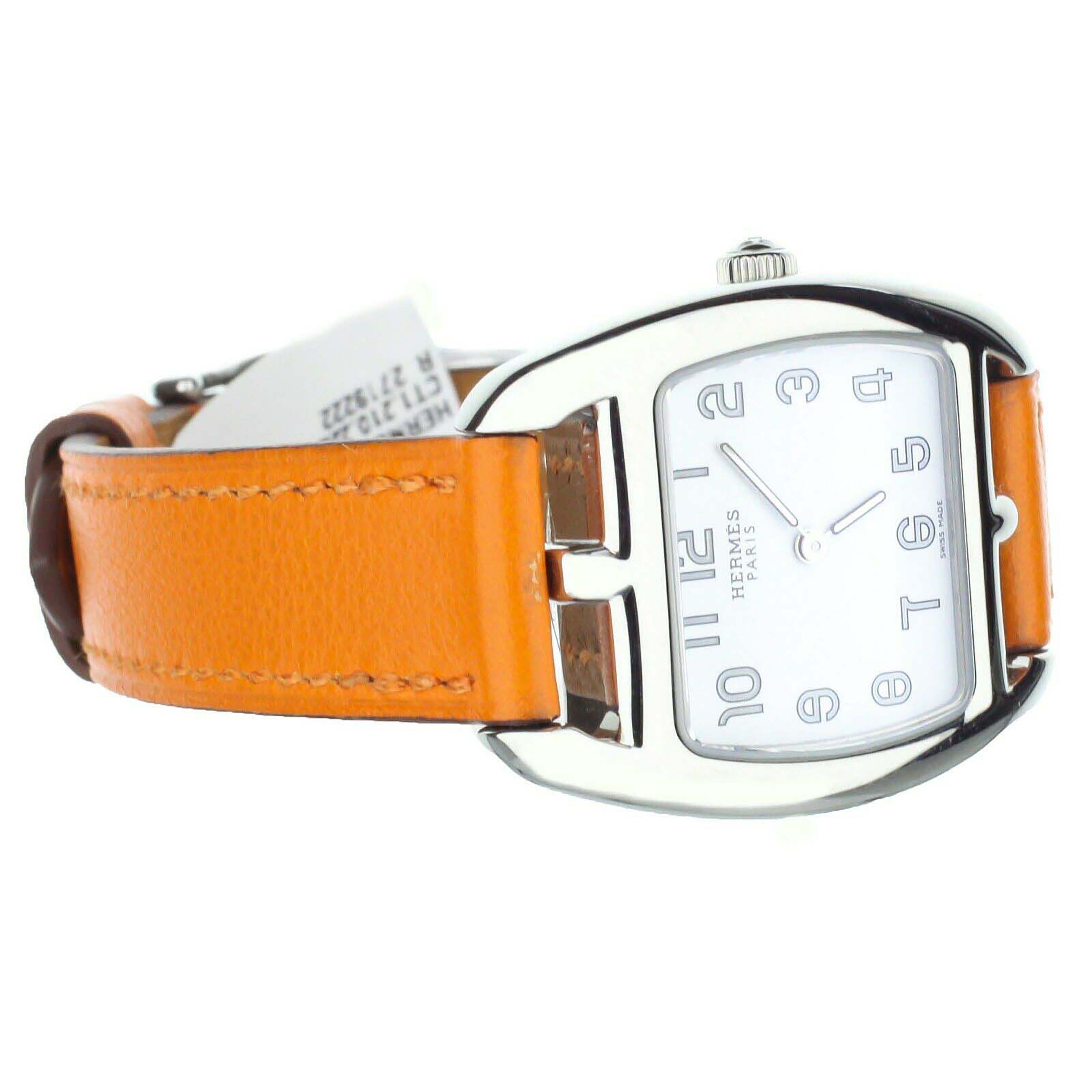 Hermes Cape Cod Tonneau White Dial Stainless Steel Quartz 40MM Ct1.210