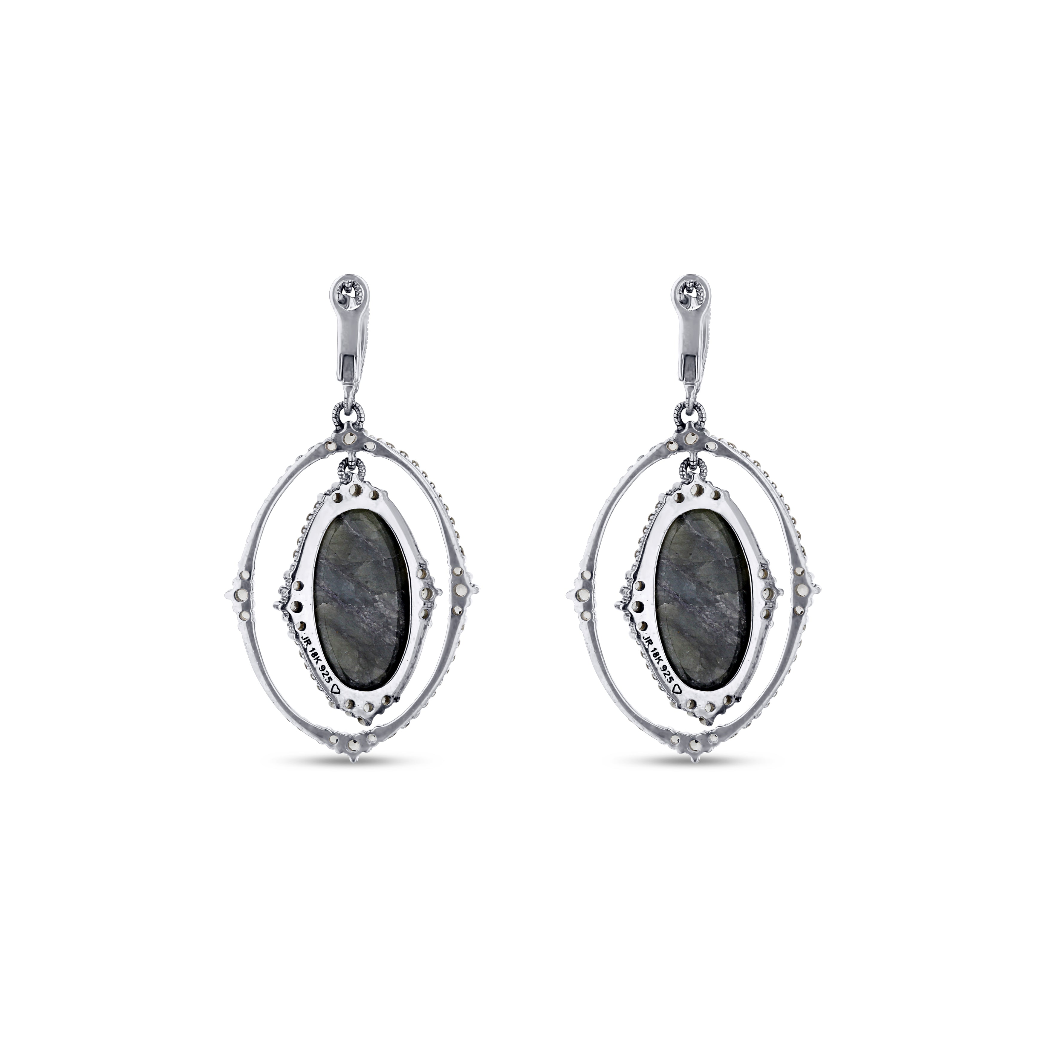 Oval Navy Sapphire Sophia Drop Earrings