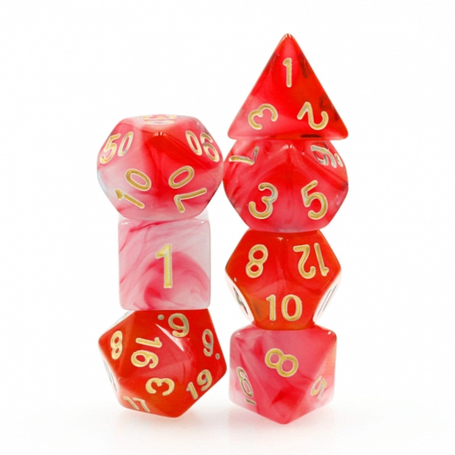 Red Milky RPG Dice Set