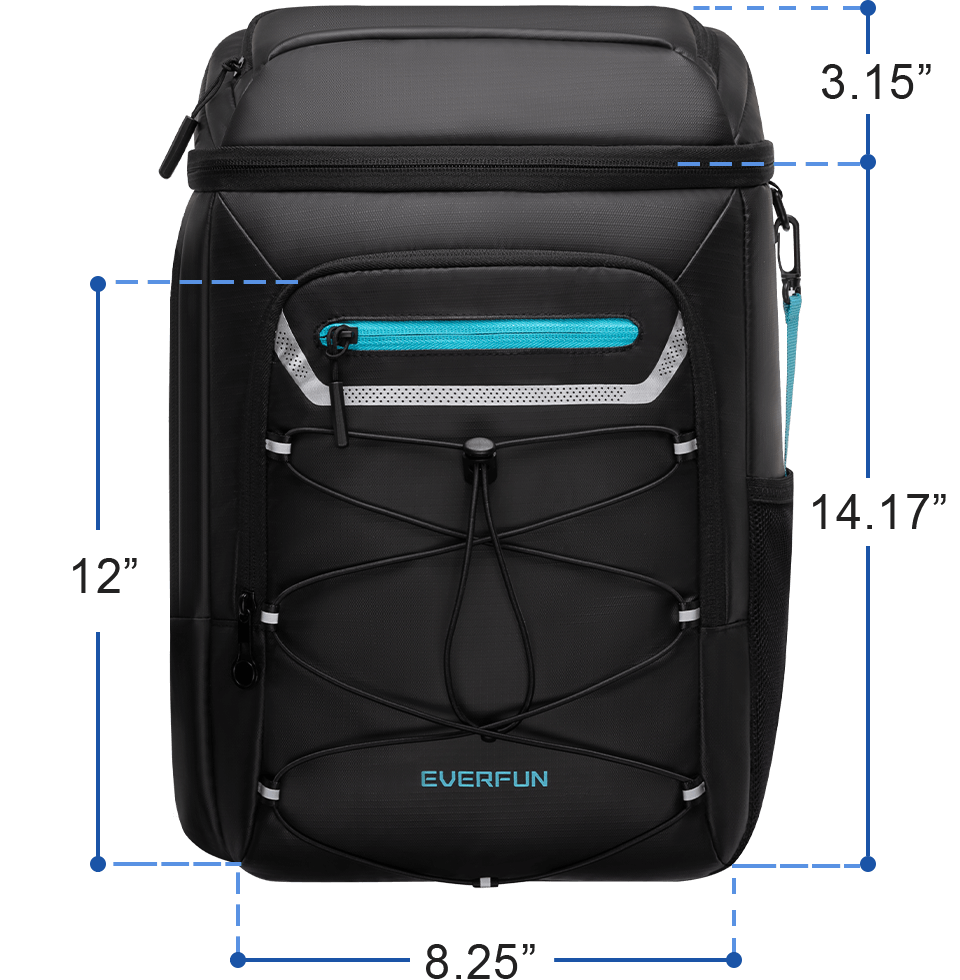 30-Can Leakproof Insulated Black Cooler Backpack