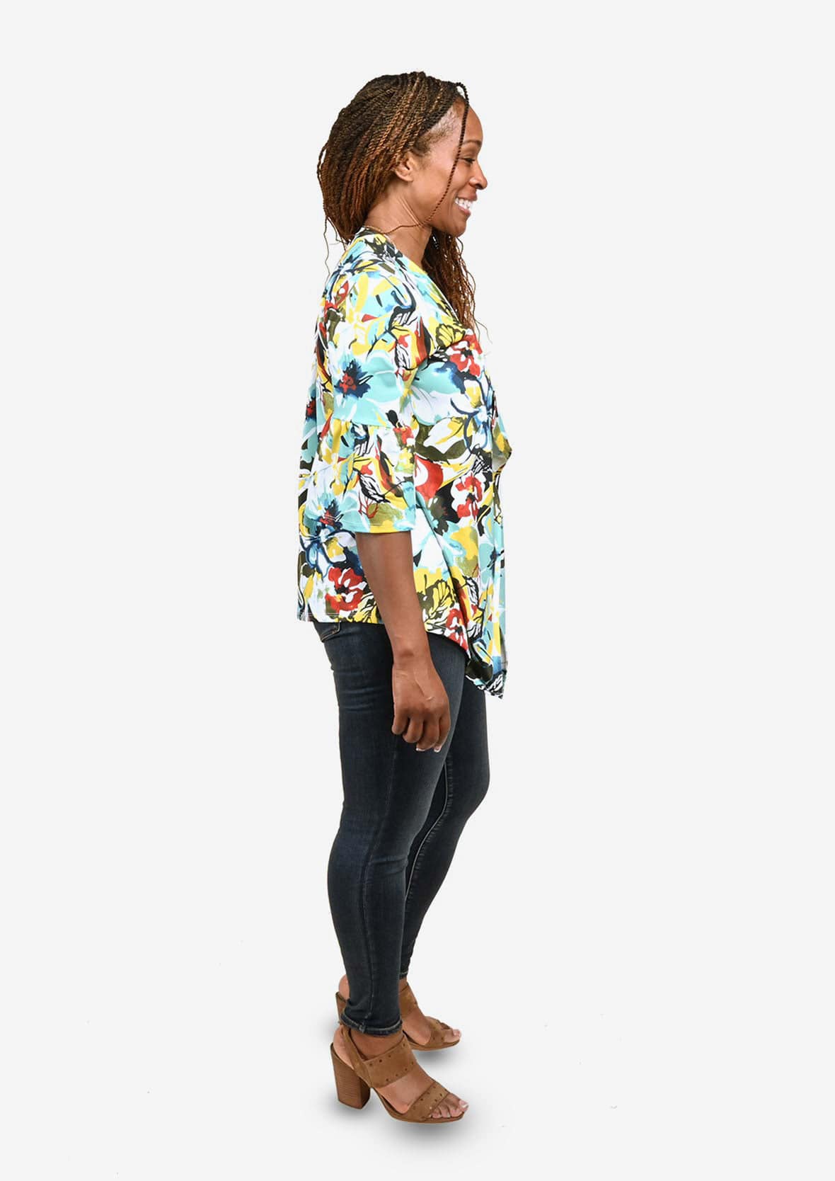 Tropical Floral Drape Jacket