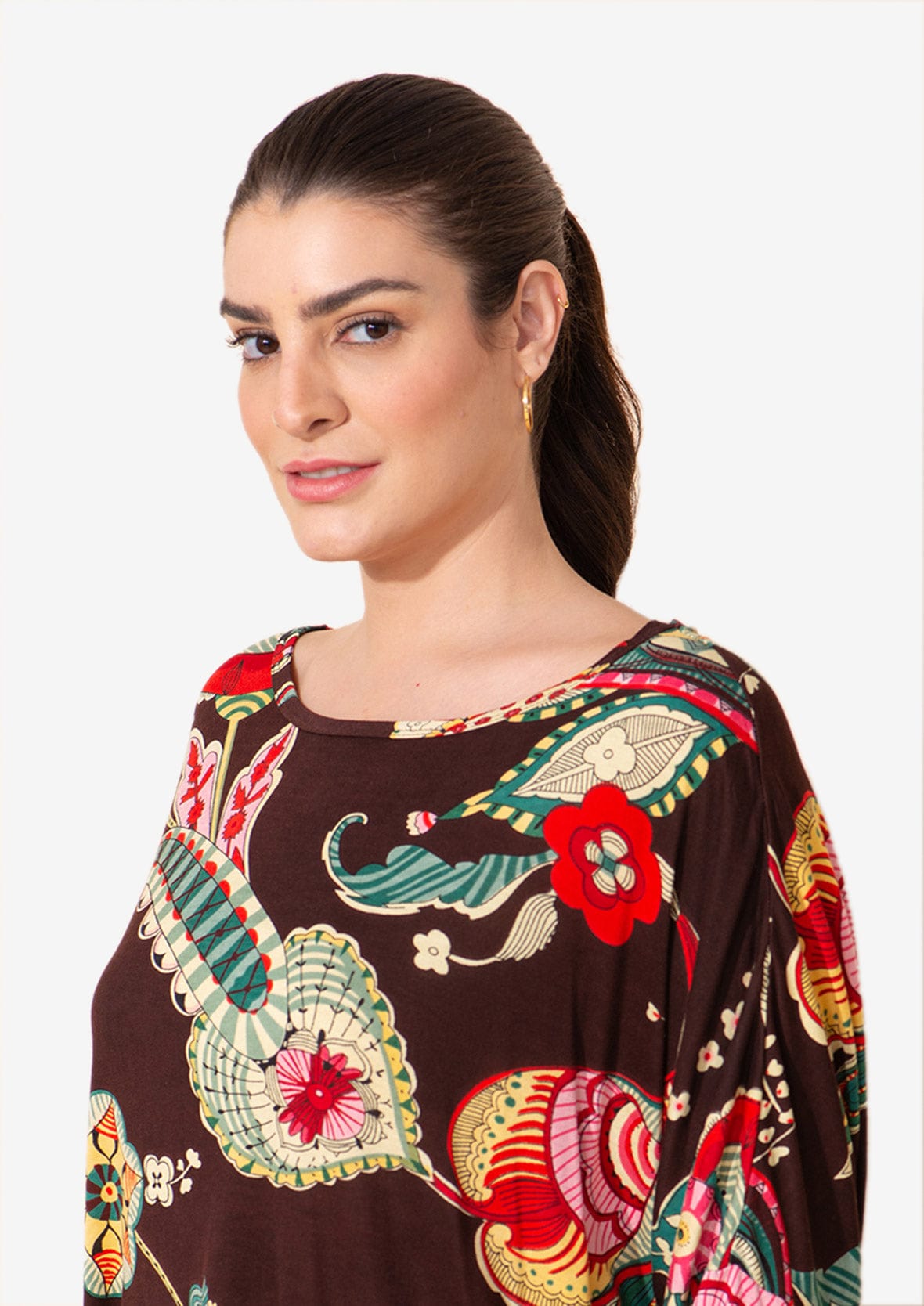 Floral Top With Asymmetrical Hem