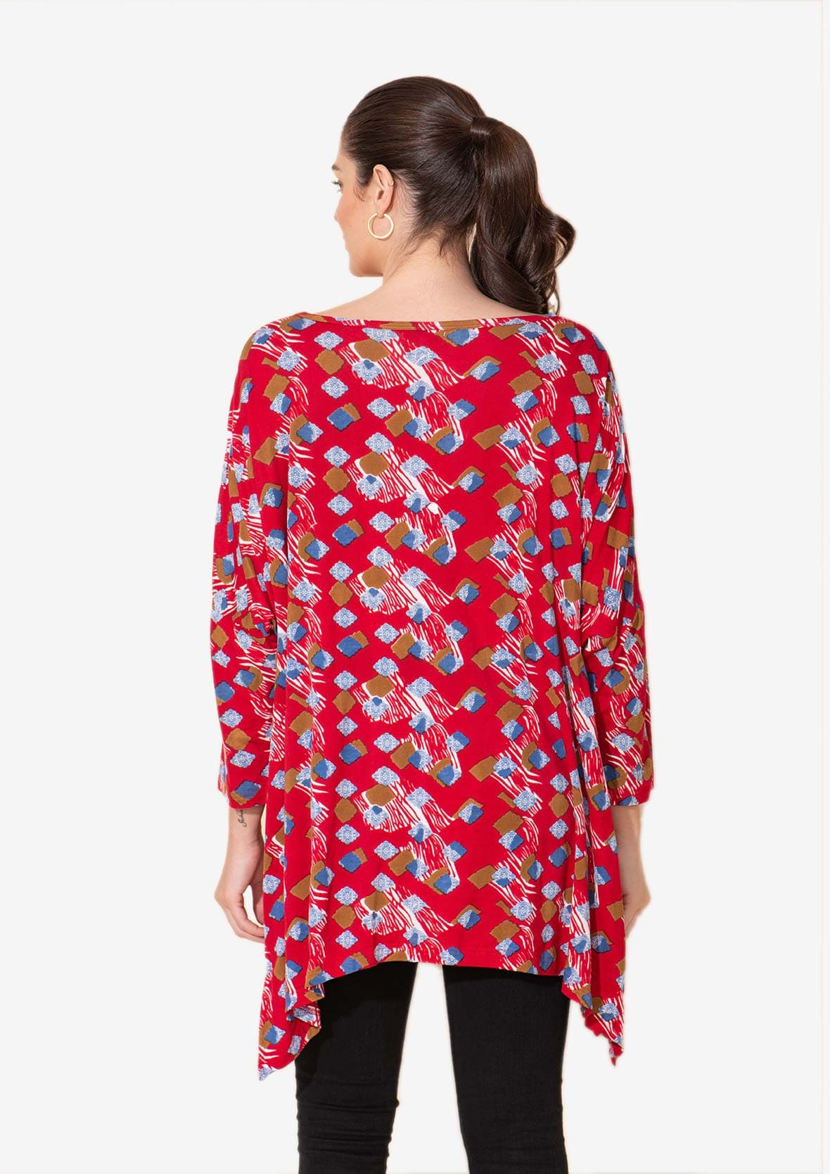 Floral Top With Asymmetrical Hem