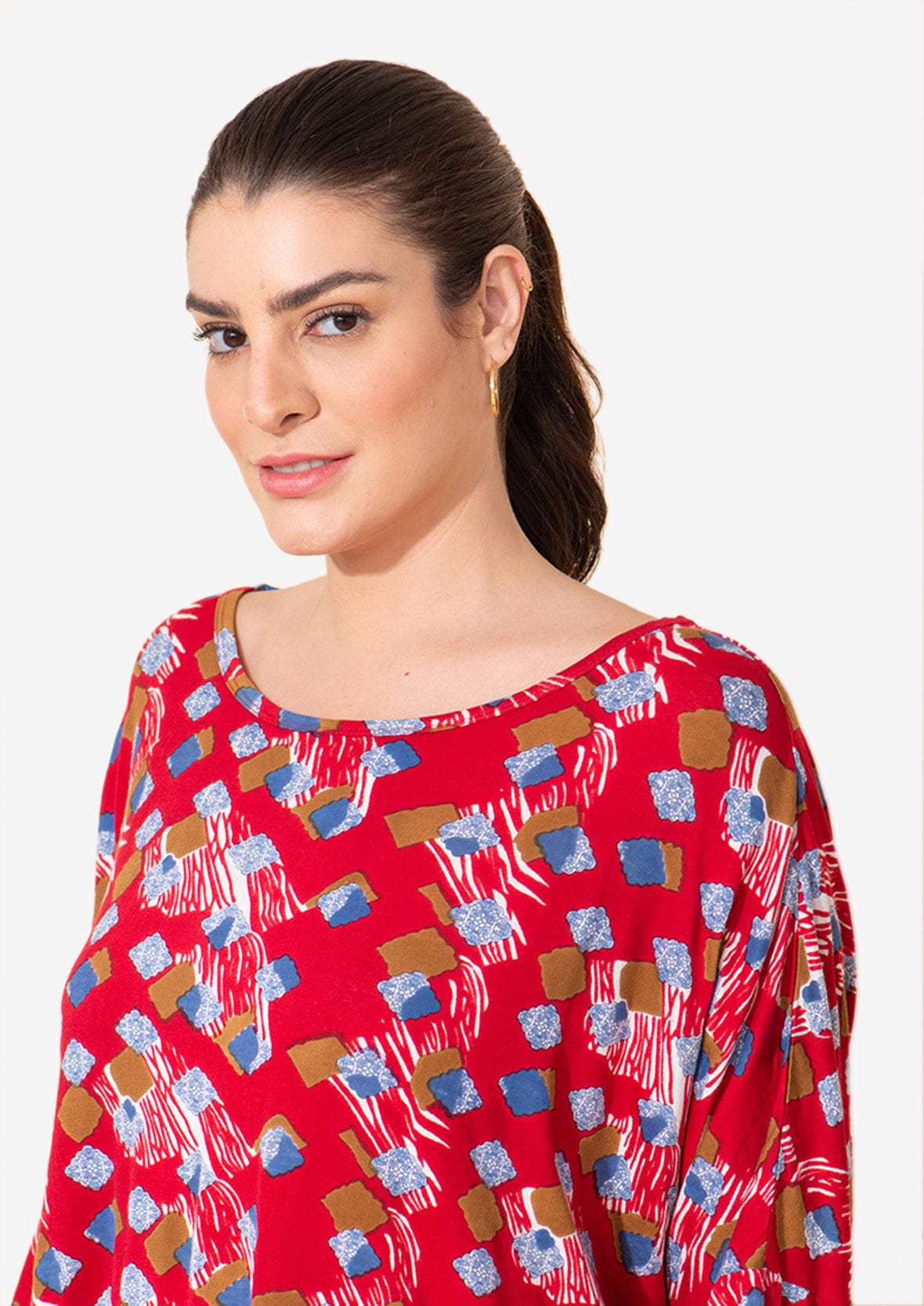 Floral Top With Asymmetrical Hem