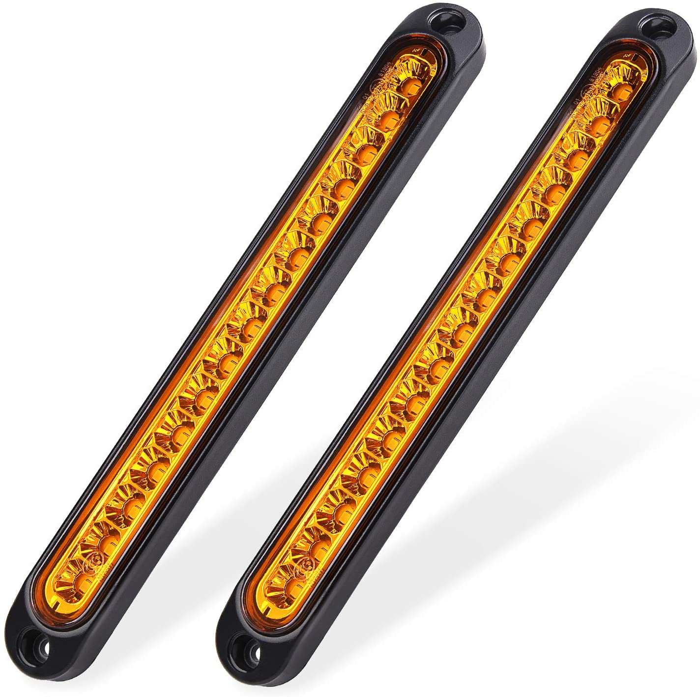 2Pcs 10' 15x LEDs Trailer Identification Light Bar Strip, Truck Rear Marker Turn Signal Light, Tail Clearance Light