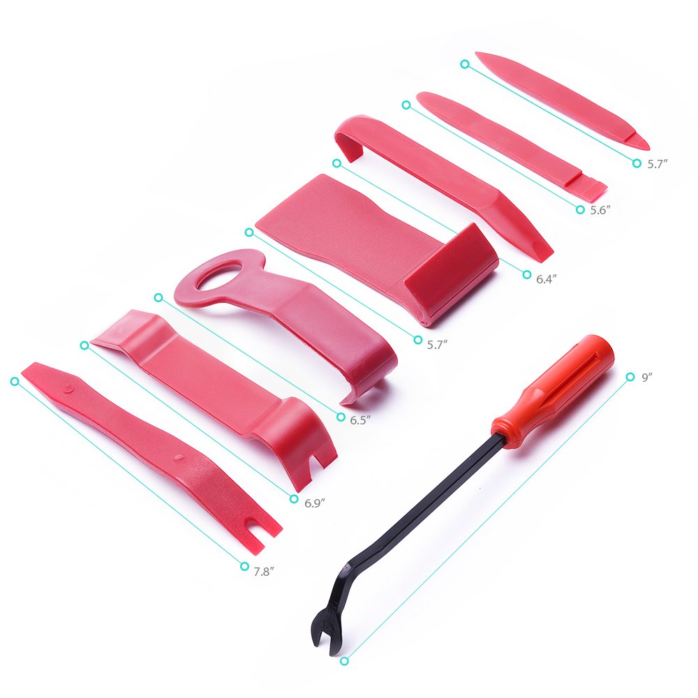 8PCS Auto Trim Removal Tool Set for Car Audio Dash Door Panel Window Molding Fastener Remover Tool Kit