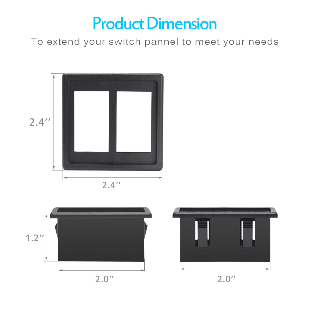 2 Gang Waterproof Laser Rocker Switch Panel Mount Holder Hosing Case Box Boat