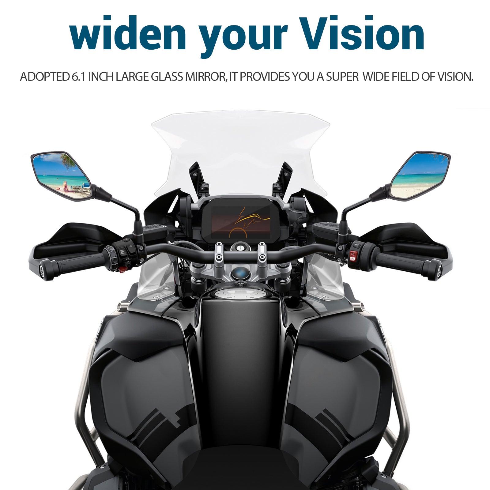 Hawk-eye Motorcycle Rearview Side Mirror with 10mm Bolt 7/8