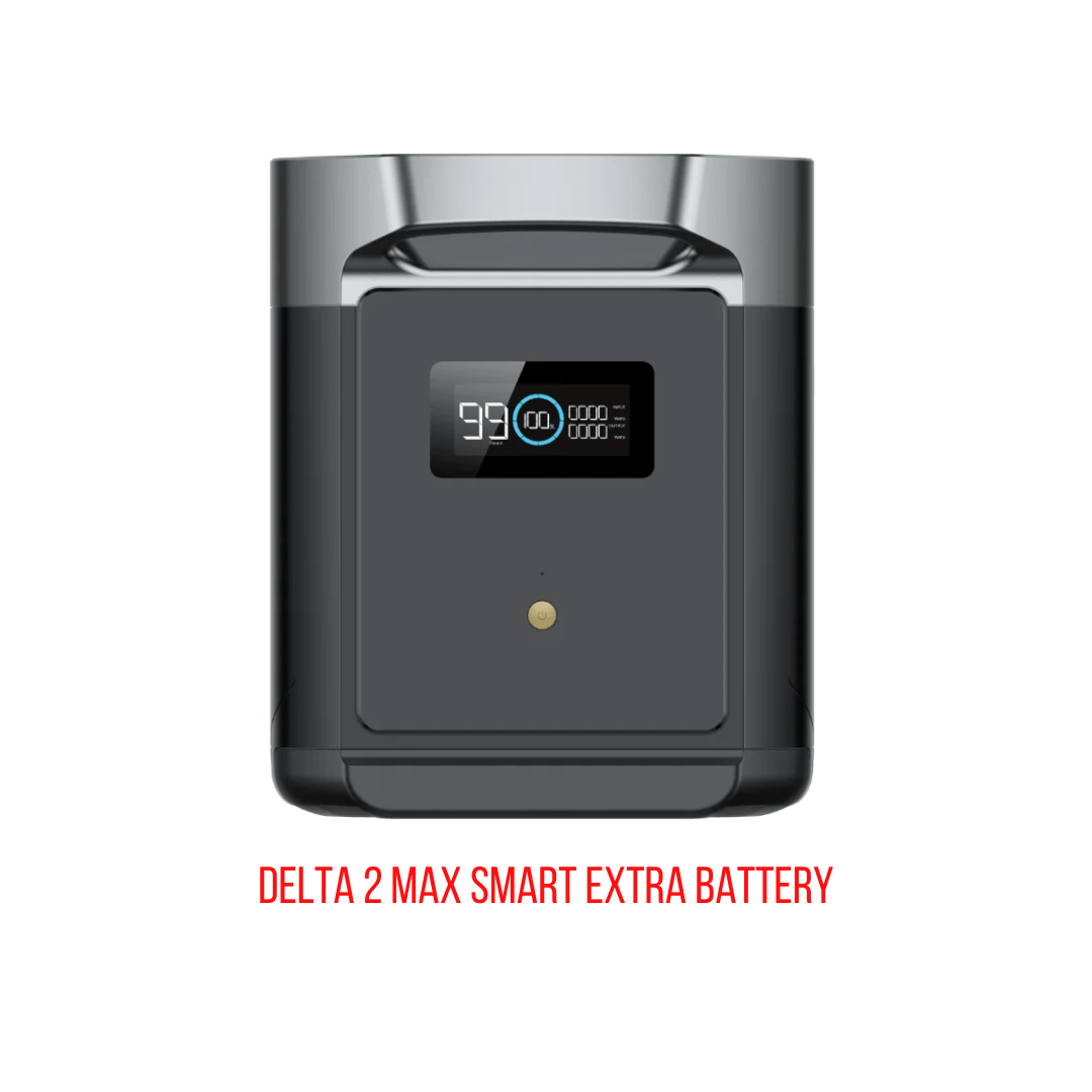 EcoFlow Delta 2 Max With 2 Extra Batteries 6144Wh 2400W LiFePO4 Solar Generator + 200W Rigid Monocrystalline Solar Panels Kit