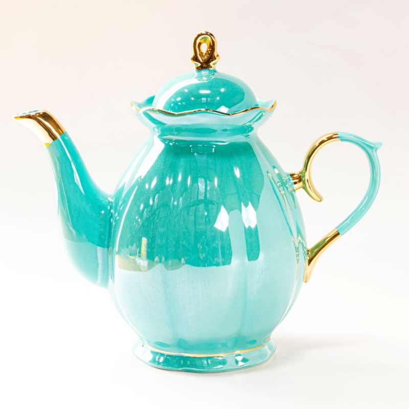 Elegant Golden Turquoise Tea Pot