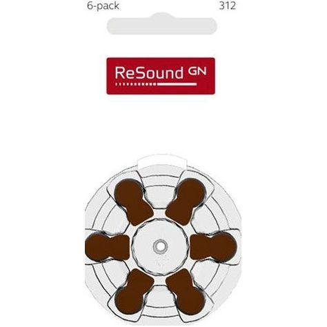 GN ReSound Hearing Aid Batteries Size 312 - 10 Pack