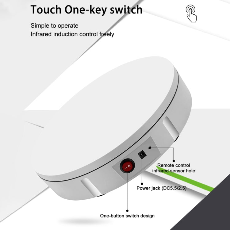 30cm Charging Rotating Display Stand Video Shooting Turntable, Load: 100kg, Power Plug:UK Plug(White)