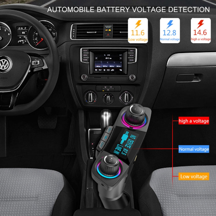 BT06 Dual USB Charging Smart Bluetooth 4.0 + EDR FM Transmitter MP3 Music Player Car Kit with 1.3 inch LED Screen, Support Bluetooth Call, TF Card & U Disk