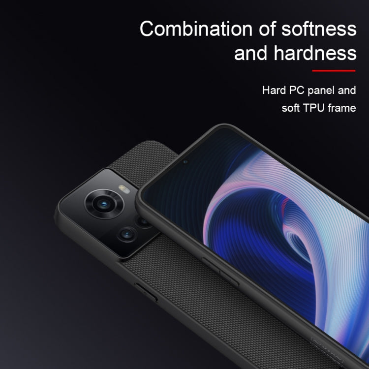 For OnePlus Ace 5G/10R 5G NILLKIN 3D Textured Nylon Fiber TPU Phone Case(Black)