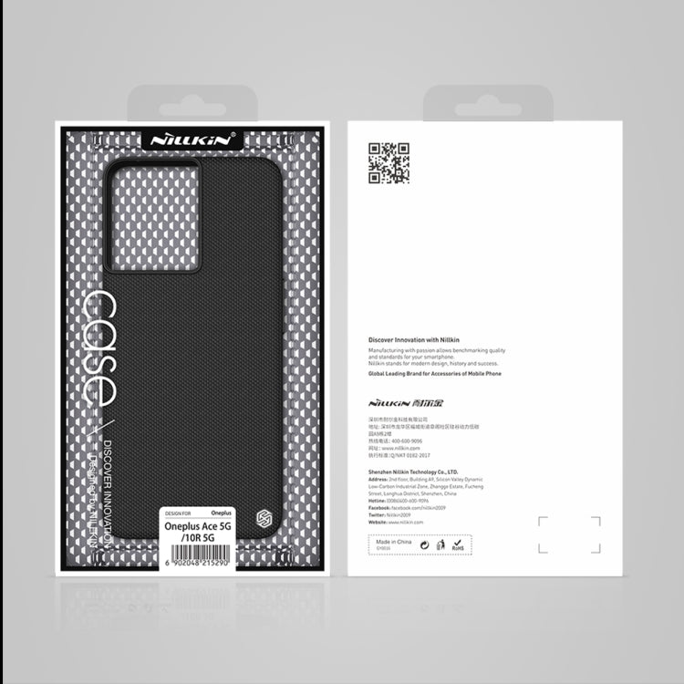 For OnePlus Ace 5G/10R 5G NILLKIN 3D Textured Nylon Fiber TPU Phone Case(Black)