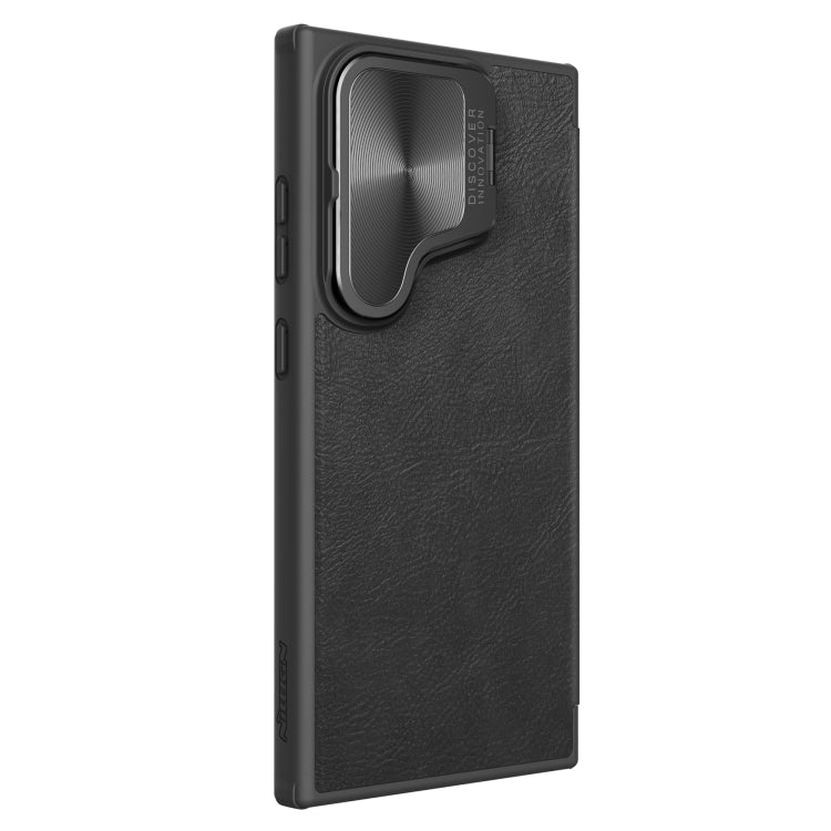 For Samsung Galaxy S24+ 5G NILLKIN Qin Prop Series Flip Camera Cover Design Leather Phone Case(Black)