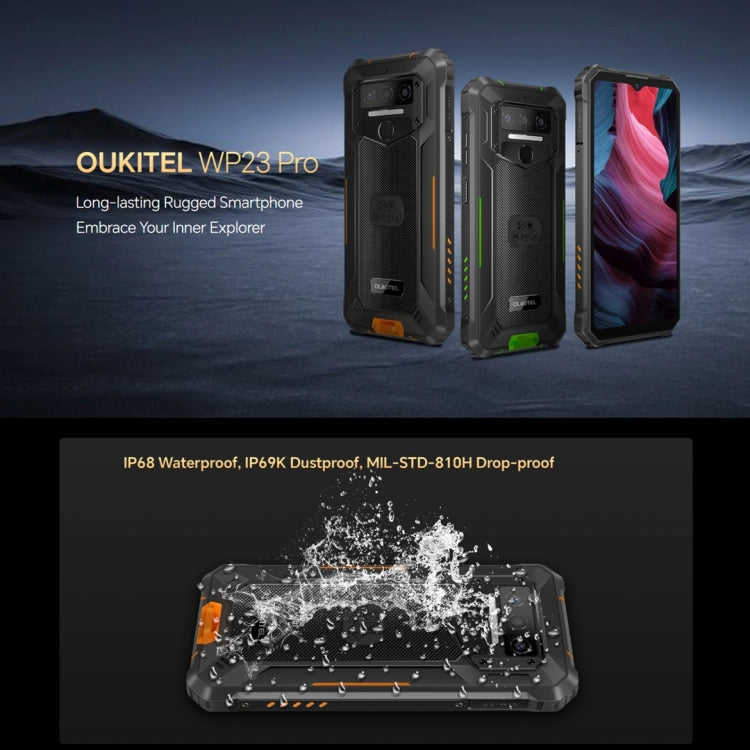 [HK Warehouse] Oukitel WP23 Pro, 8GB+128GB, IP68/IP69K, 6.52 inch Unisoc T606 Octa-core, NFC, Network: 4G(Orange)