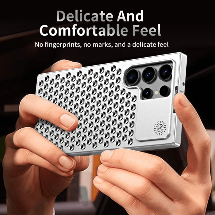 For Samsung Galaxy S23 Ultra 5G R-JUST RJ58 Aromatherapy Metal Cooling Phone Case(Silver)