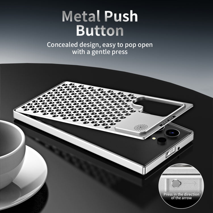 For Samsung Galaxy S23 Ultra 5G R-JUST RJ58 Aromatherapy Metal Cooling Phone Case(Silver)