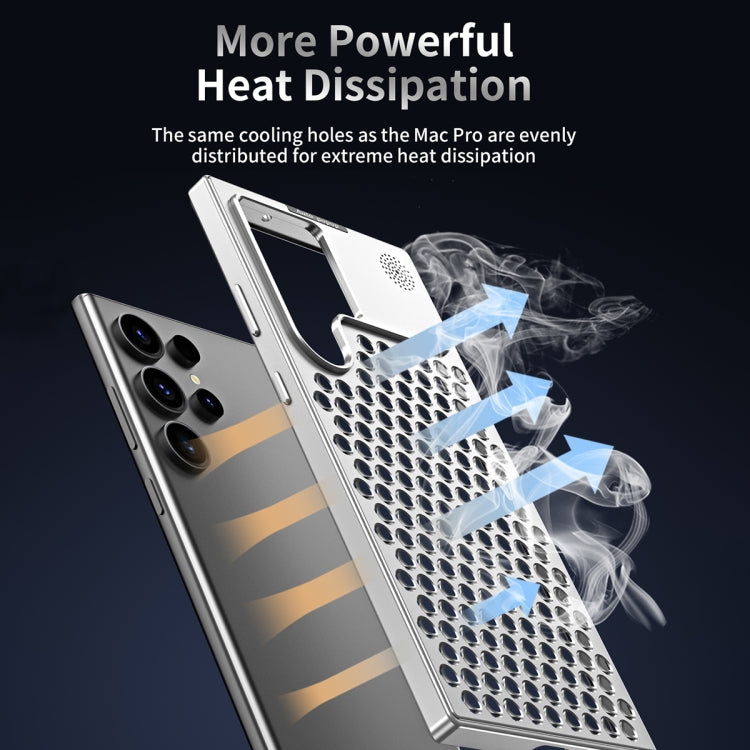 For Samsung Galaxy S23 Ultra 5G R-JUST RJ58 Aromatherapy Metal Cooling Phone Case(Silver)