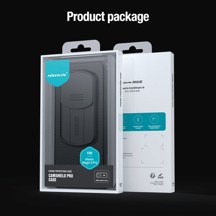 For Honor Magic6 Pro NILLKIN Black Mirror Pro Series Camshield PC Phone Case(Green)