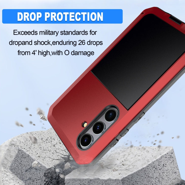 For Samsung Galaxy S24+ 5G Shockproof Life Waterproof Silicone + Zinc Alloy Phone Case(Red)