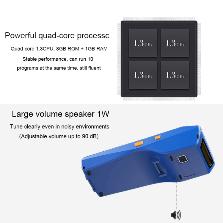 PDA-5501 Multi-function 5.5 inch IPS Screen IP65 Protection All-in-one Intelligent Terminal, Built-in Thermal Line Printer & MIC & Speaker, Support WiFi & Bluetooth & GPS(Blue)