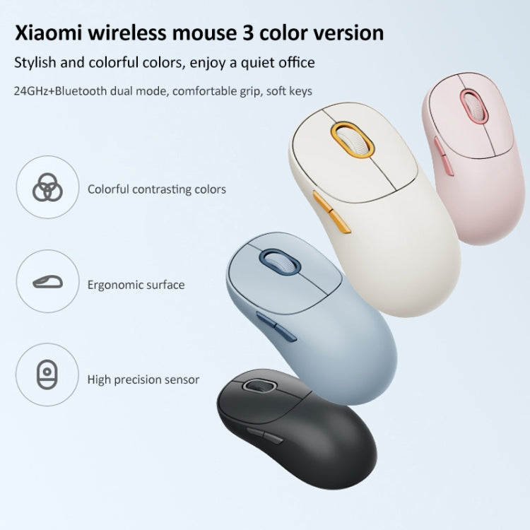 Original Xiaomi Dual-mode 1200DPI Ultra-thin Computer Mouse 3 (Pink)