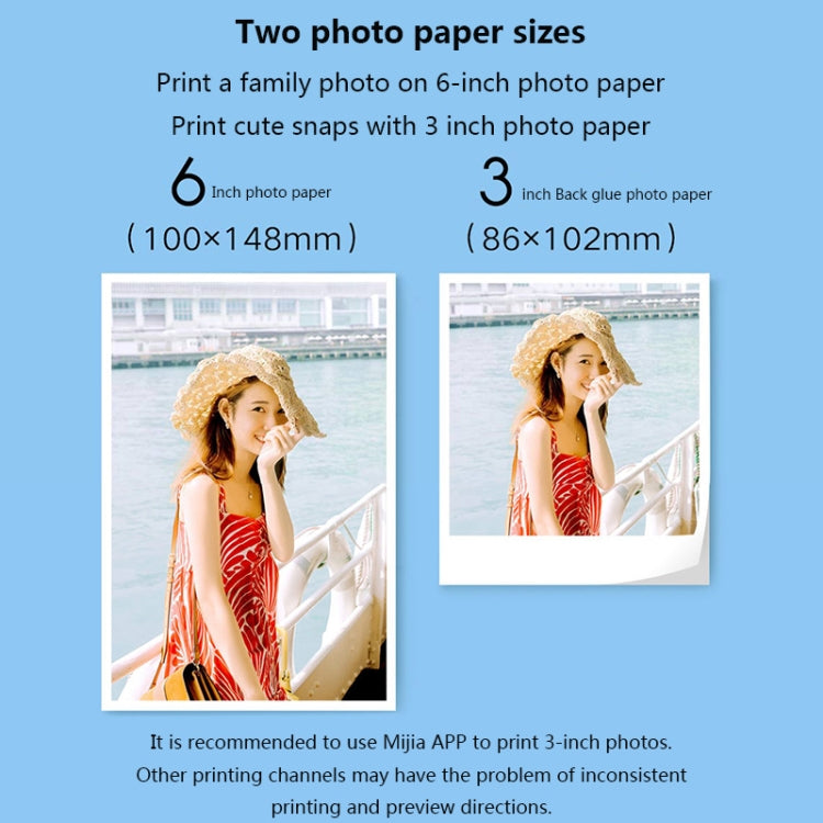 Original Xiaomi Mijia 1S Mini Automatic Pocket Photo Printer, US Plug(White)