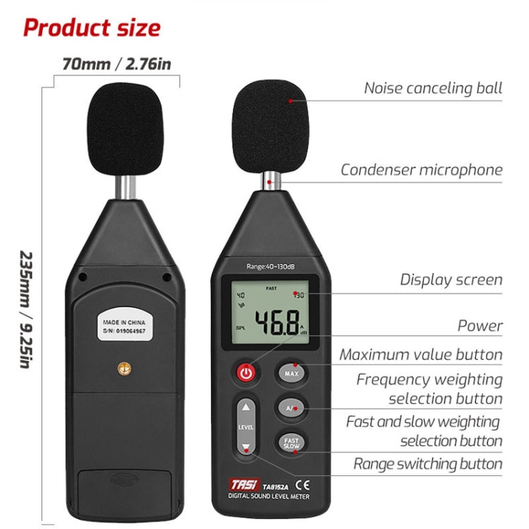 TASI TA8152B Noise Measurement Sound Decibel Meter