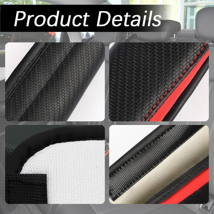 Car Seat Belt Cover Carbon Fiber Leather Auto Seat Shoulder Protection, Style: Crown Black