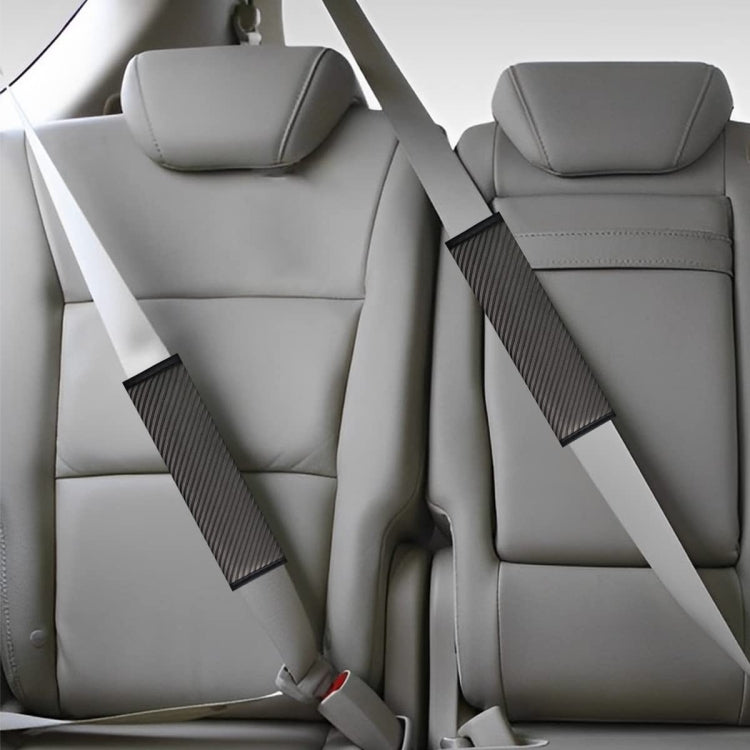 3D Striped Mesh Car Seat Belt Cover Shoulder Pads(Gray)
