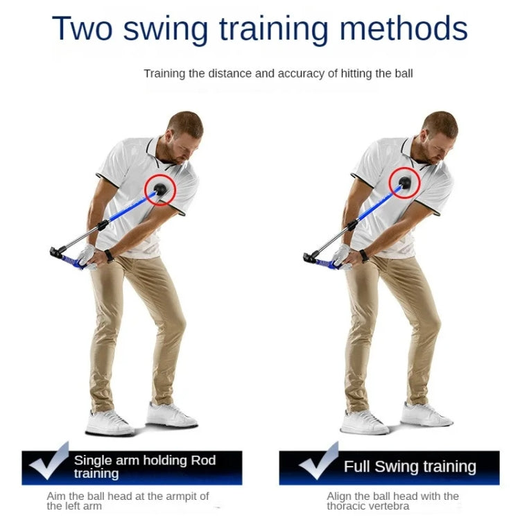 PGM HGB023 Foldable Golf Swing Trainer Correction Practitioner Adjustable Length Angle Trainer For Beginner(Blue)