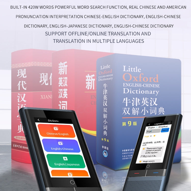 Z6 4G Version 3.1 inch Screen Smart Voice Translator for Business Travel 1GB+16GB Support 138 Languages Inter-Translation (Black)