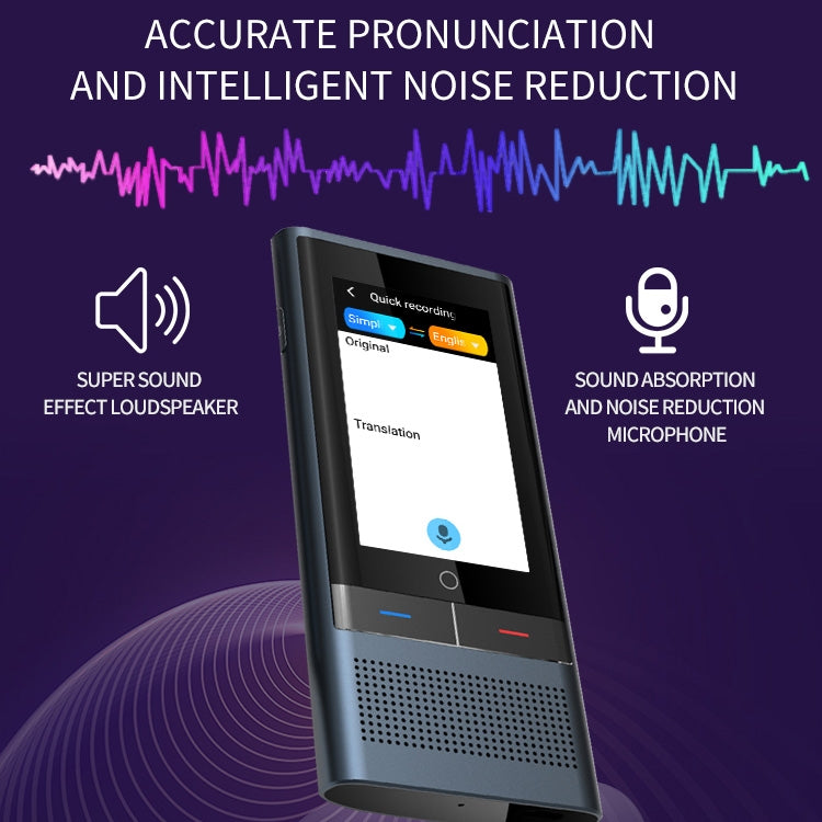 Z6 4G Version 3.1 inch Screen Smart Voice Translator for Business Travel 1GB+16GB Support 138 Languages Inter-Translation (Black)