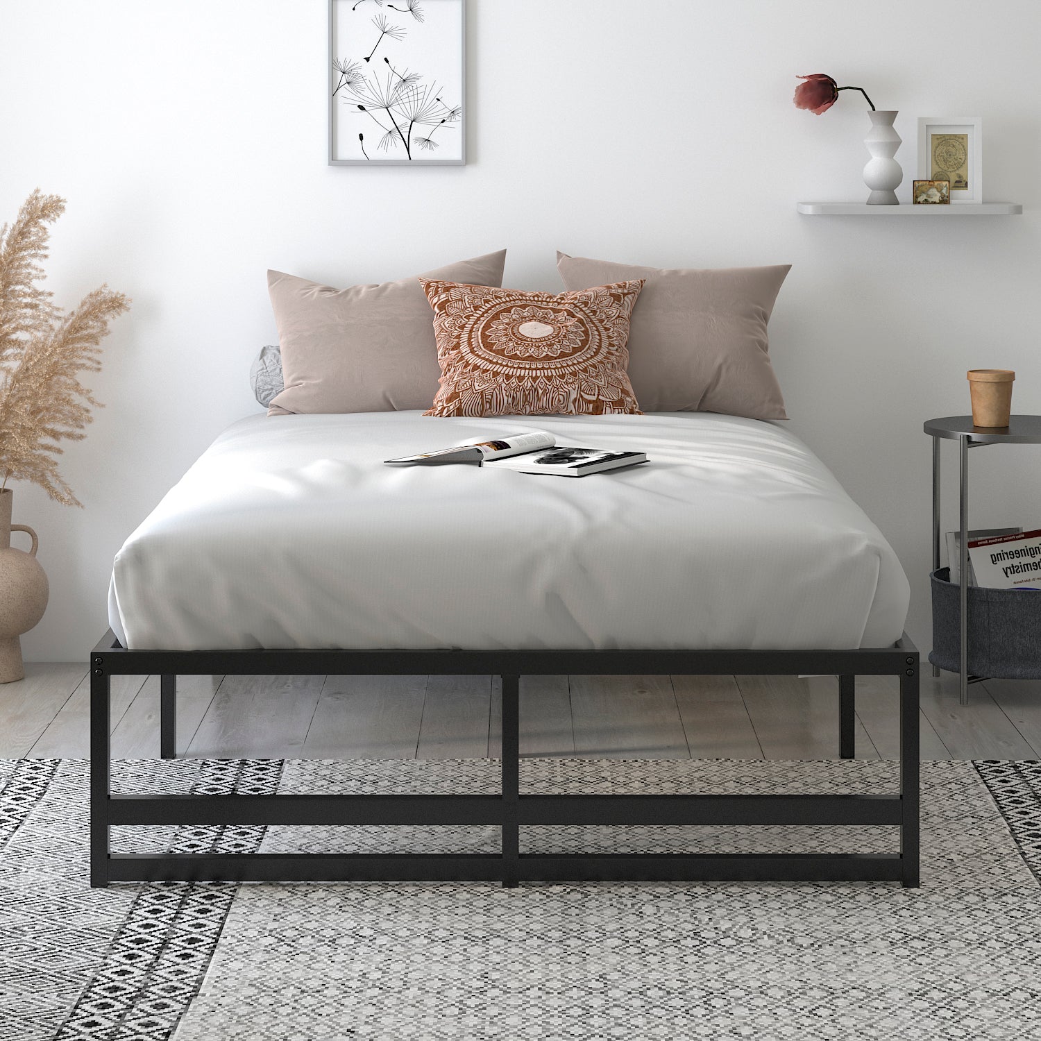 Metal Platform Bed Frame with 14' Under Bed Storage