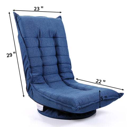 WIIS' IDEA™ 360 Degree Swivel Folded Lazy Man Game Sofa Chair - Blue