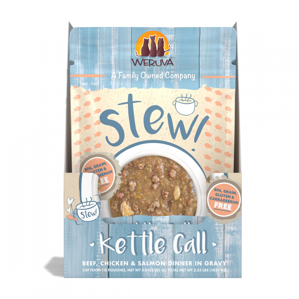 Weruva Classic Cat Stews! Kettle Call with Beef Chicken & Salmon in Gravy Canned Cat Food