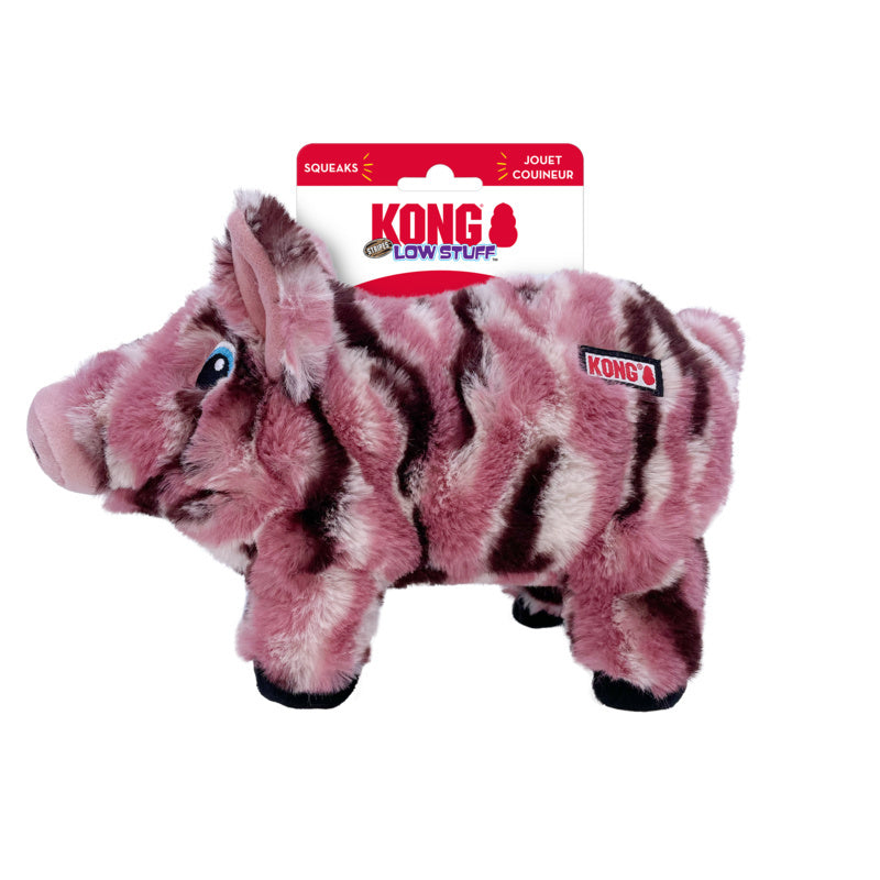 Kong Low Stuff Stripes Pig Medium Dog Toy