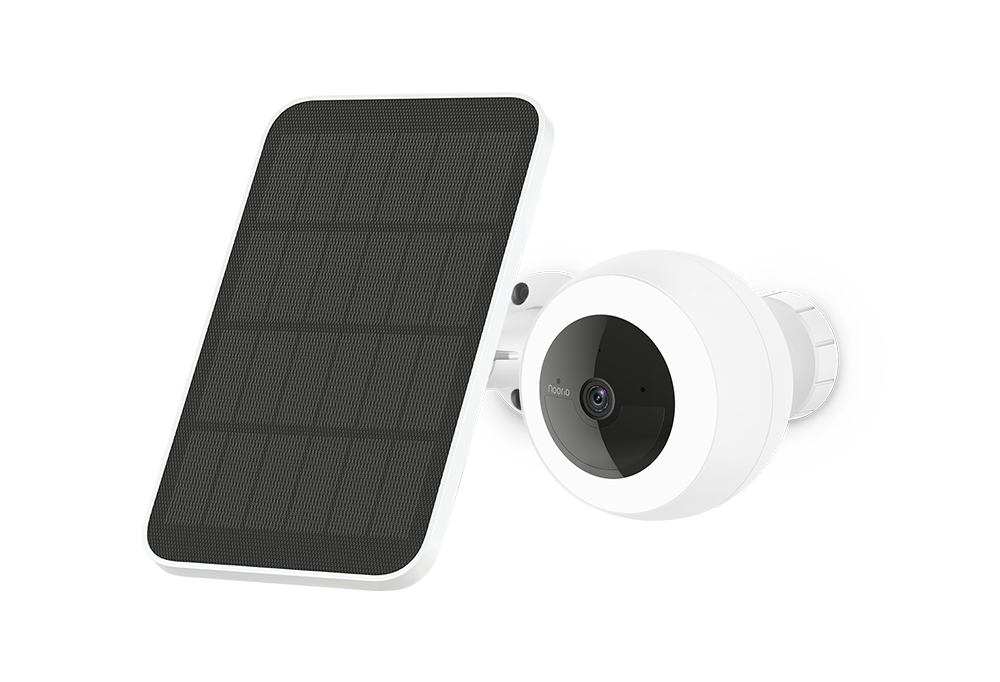 Noorio security cameras with solar panel system