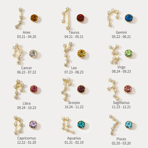 Constellation Asymmetry Stud Earrings Set