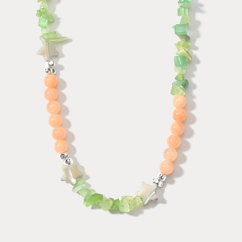 Selenichast Star Peridot Chip Bead Necklace