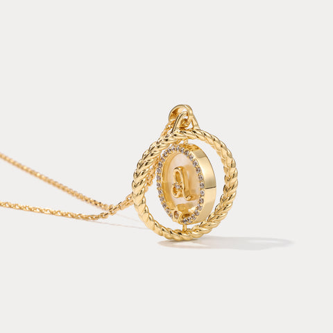 Leo Galaxy Constellation Gold Pendant Necklace