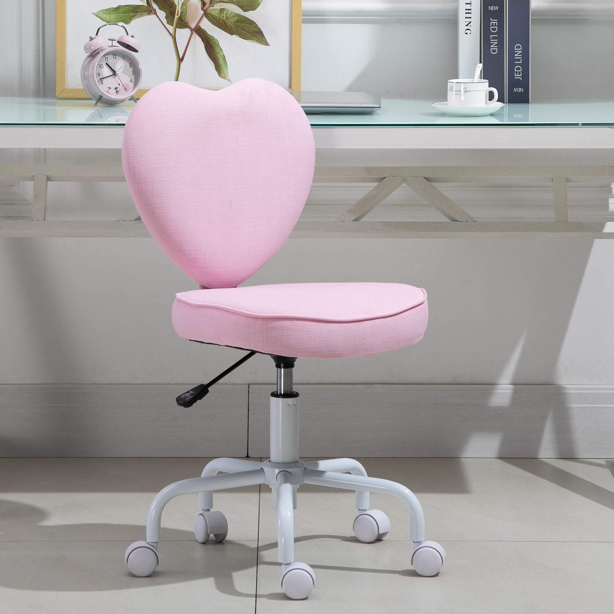 Heart Shaped Back Design Cute Office Chair Pink