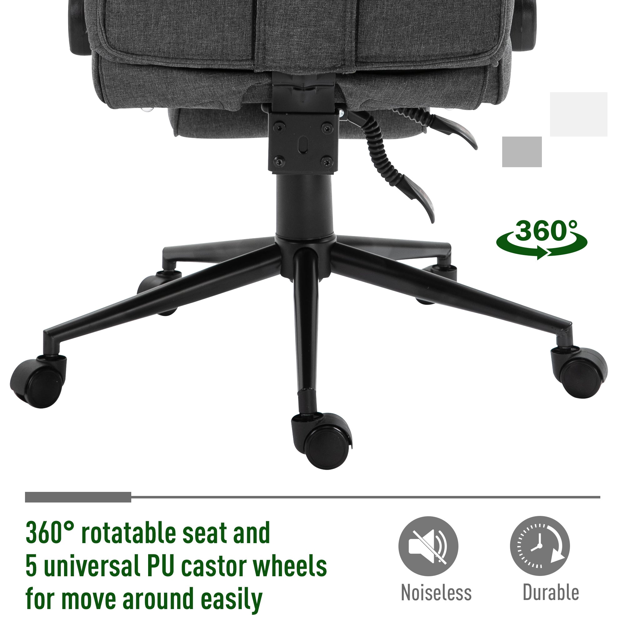 Reclining Home Office Executive Adjustable Rolling Swivel Chair with Footrest