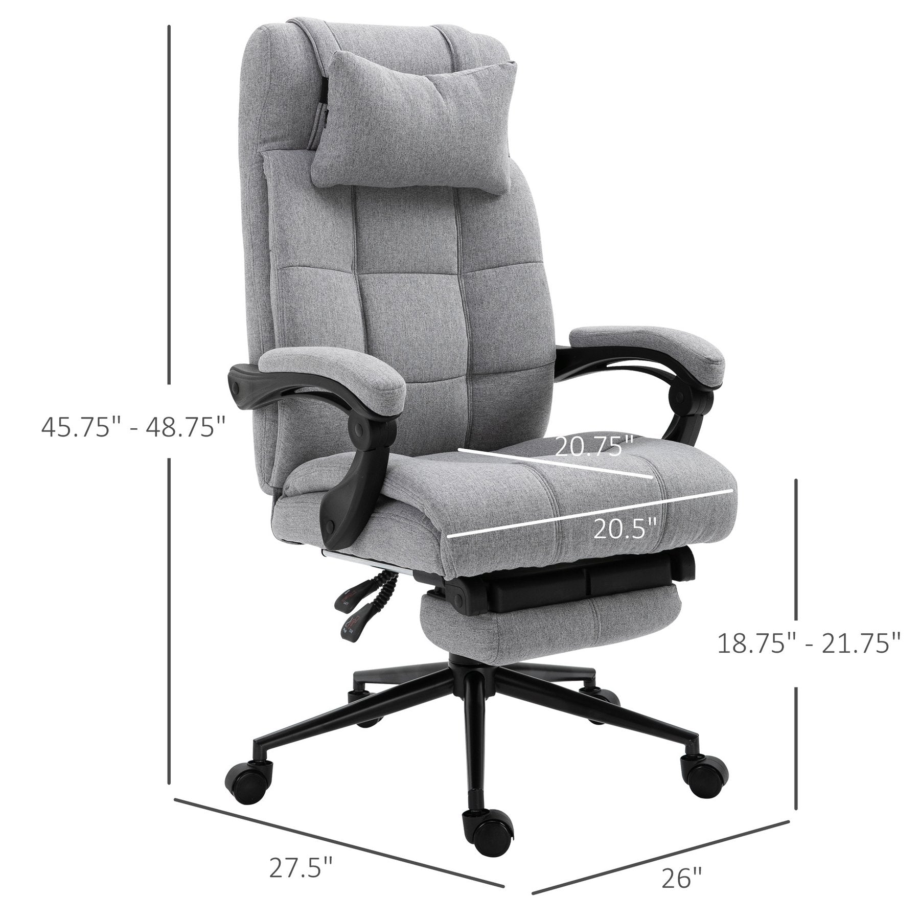 Executive Home Office Chair with Footrest Headrest and Lumbar Support