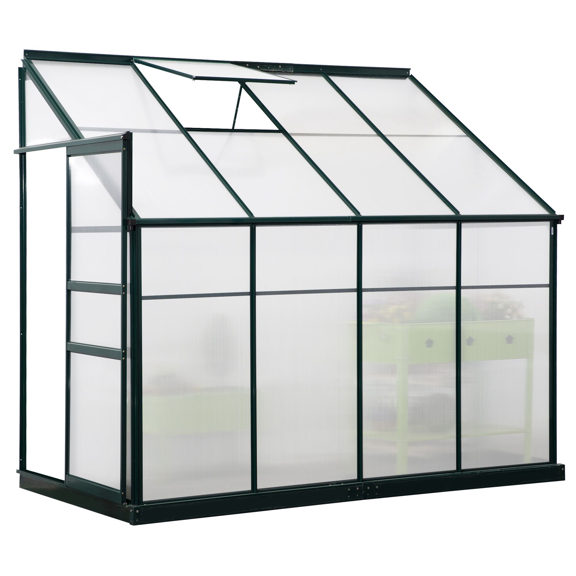 8.25’ x 4’ x 7.25’ Walk-In Garden Aluminum Polycarbonate Greenhouse with Roof Vent
